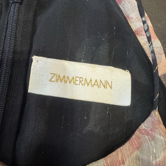 Zimmerman Master Flute Silk Dress Size:1(US:4) Ruffle GoldThread Front Slit $750 - Picture 12 of 16